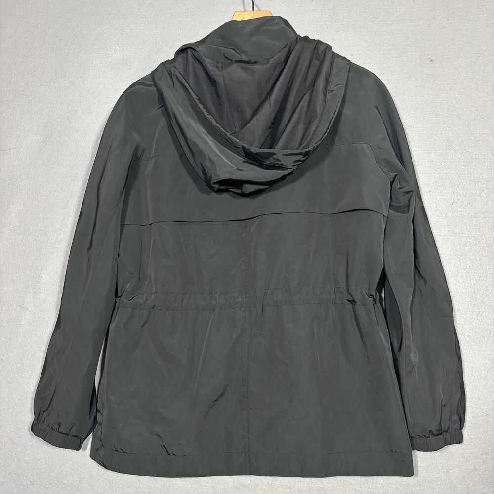 Zara Basic Black Hooded Jacket L Zip Front Athlet… - image 2